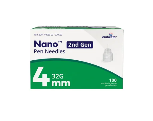 Nano 2nd Gen Pen Needles, 4mm x 32G (100 count)