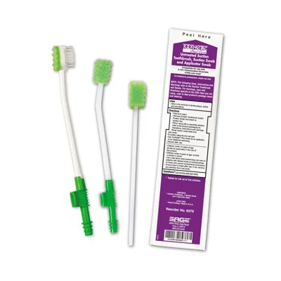 Sage Untreated Suction Toothbrush with Suction Swab and Applicator Swab