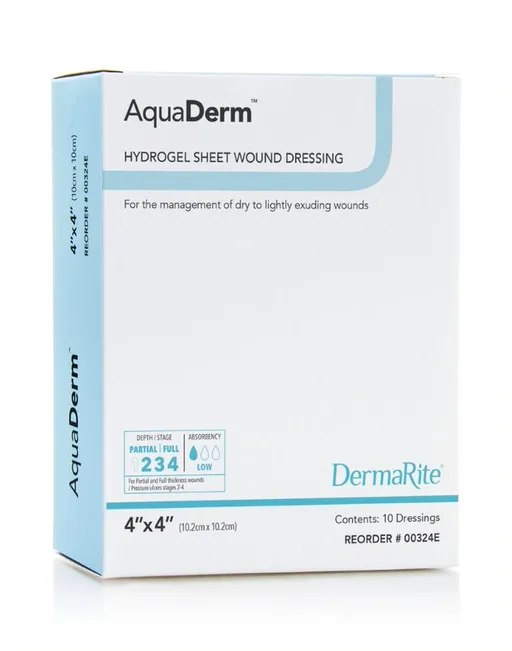 AquaDerm Hydrogel Sheet Wound Dressing, 4" x 4"