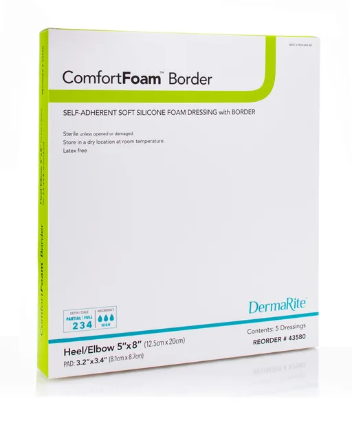 ComfortFoam Self-Adherent Soft Silicone Foam Dressing with Border