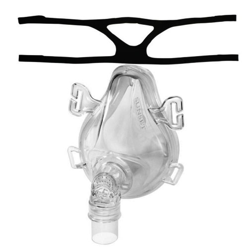Sunset Deluxe Full Face CPAP Mask with Replaceable Cushion, No Headgear, Small