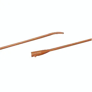 Bard Tiemann Red Rubber Coude Tip Urethral Catheter, Two Eyes, 14Fr 16"