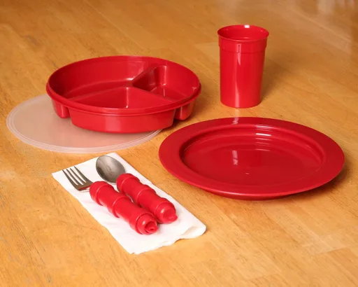 Ableware Maddak Redware Tableware, Deluxe Set