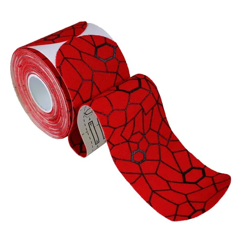 Hygenic TheraBand Kinesiology Tape, Pre-Cut Roll, 2" x 16.4" Red/Black