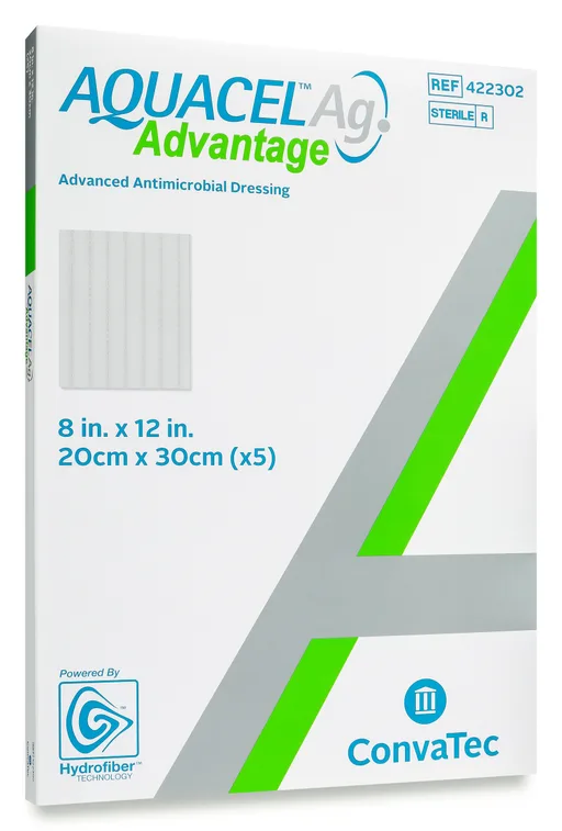 ConvaTec AQUACEL Ag Advantage Dressing, 8" x 12"