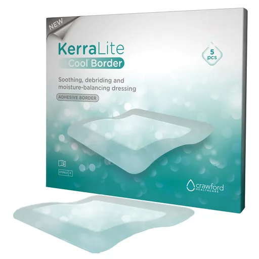 KerraLite Cool® Hydrogel Moisture Balancing Dressing, Adhesive Border, 6" x 6"