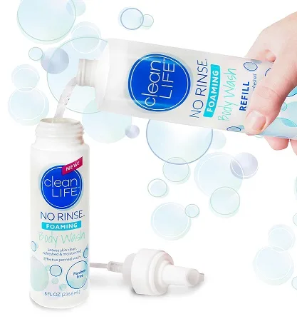CleanLife No - Rinse Foaming Body Wash and Shampoo Refill
