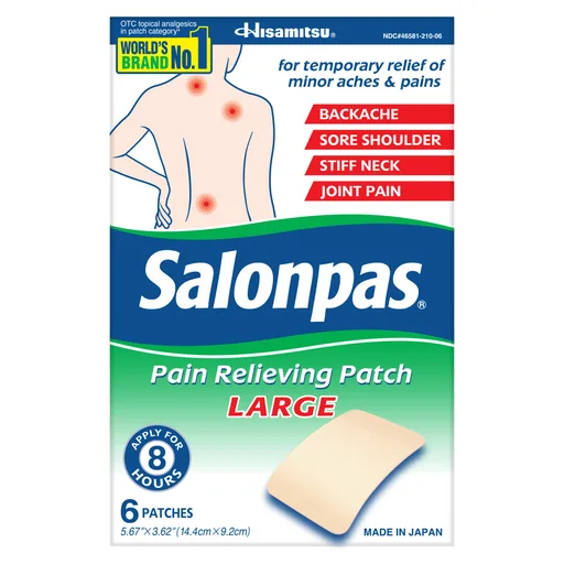 Salonpas Pain Relieving Patch, Large, 6 ct
