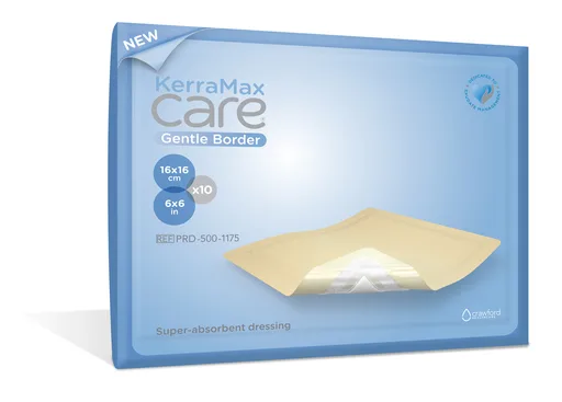 KerraMax Care® Gentle Border Wound Dressing, 6" x 10"