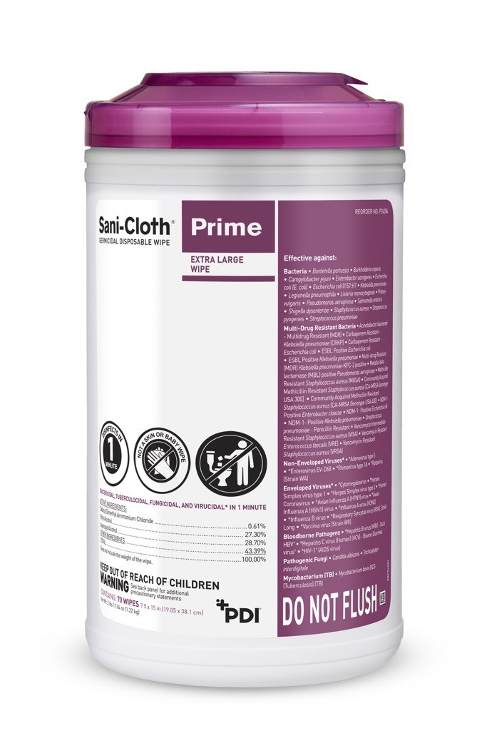 PDI Sani-Cloth Prime Cleaning Wipe, Canister, XL