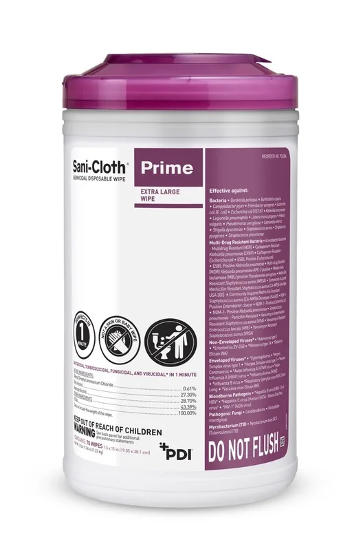 PDI Sani-Cloth Prime Cleaning Wipe, Canister, XL