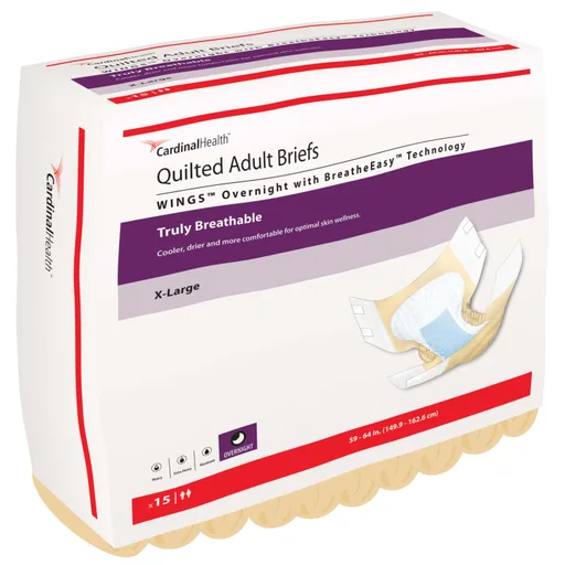 Cardinal Health Quilted Adult Briefs Wings™ Overnight X-Large