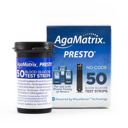 AgaMatrix WaveSense Presto End-Fill Blood Glucose Test Strip