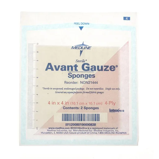 Medline Sterile Avant Gauze Sponge 4" x 4"