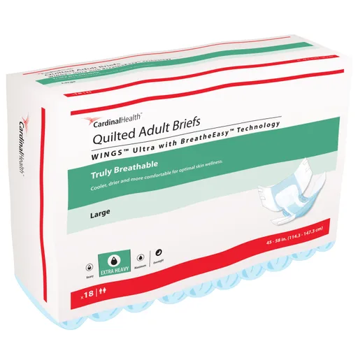 Cardinal Health Quilted Adult Briefs Wings™ Ultra Large
