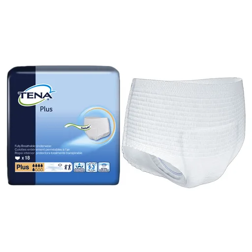 ESSITY TENA® Plus Protective Underwear, 2XL, Unisex, 68" to 80" Hip, White