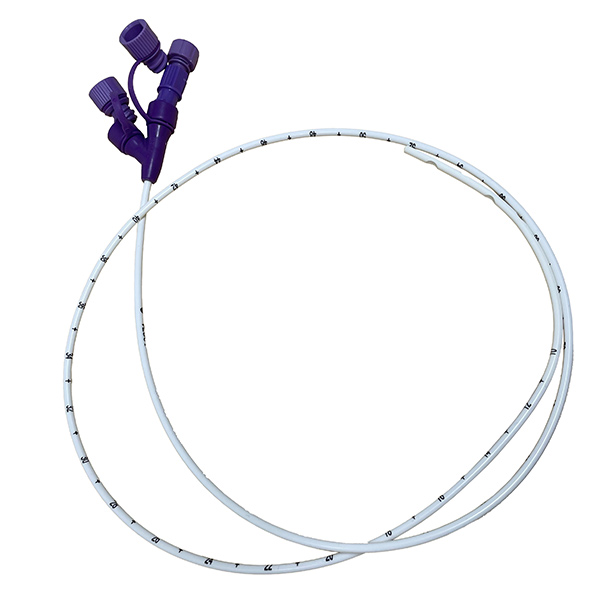Vesco Medical 14 Fr, 36" Nasogastric Feeding Tube, Polyurethane, Dual ENFit Port, with Stylet