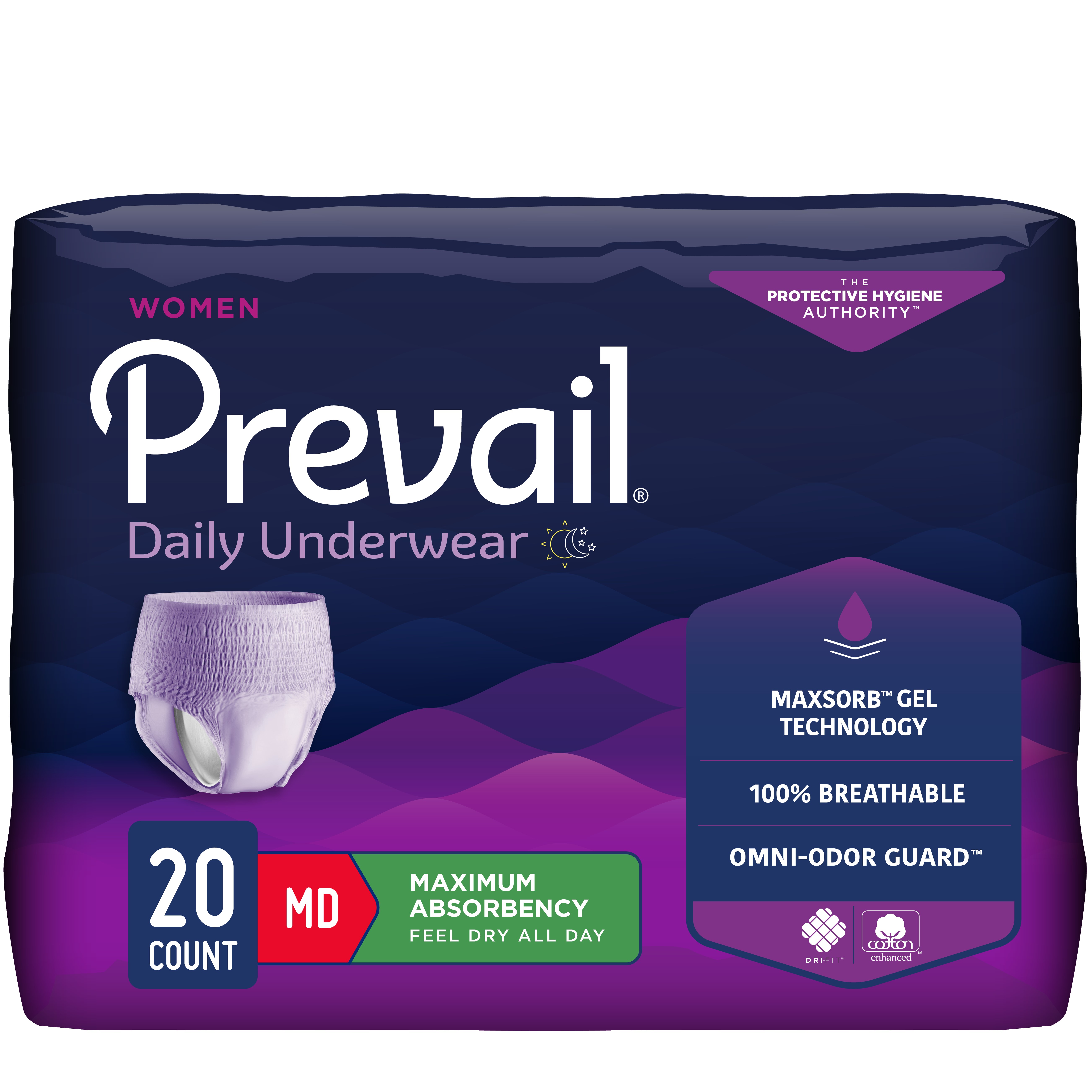 Prevail® Underwear for Women, Small/Medium, 28" - 40" Waist - Replaces FQPVR512