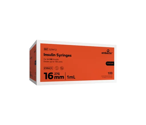 Becton Dickinson U-100 Insulin Syringe with Needle