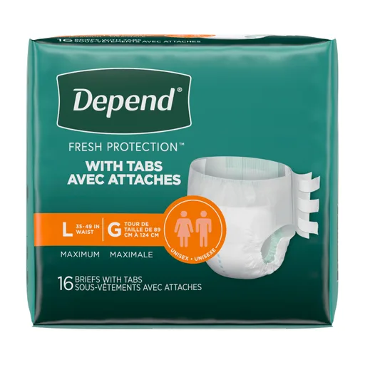Depend® Protection with Tabs Incontinence Underwear, Maximum Absorbency, Large