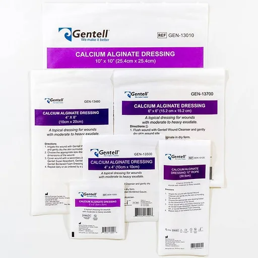 Gentell Calcium Alginate Dressing, 6" x 6"