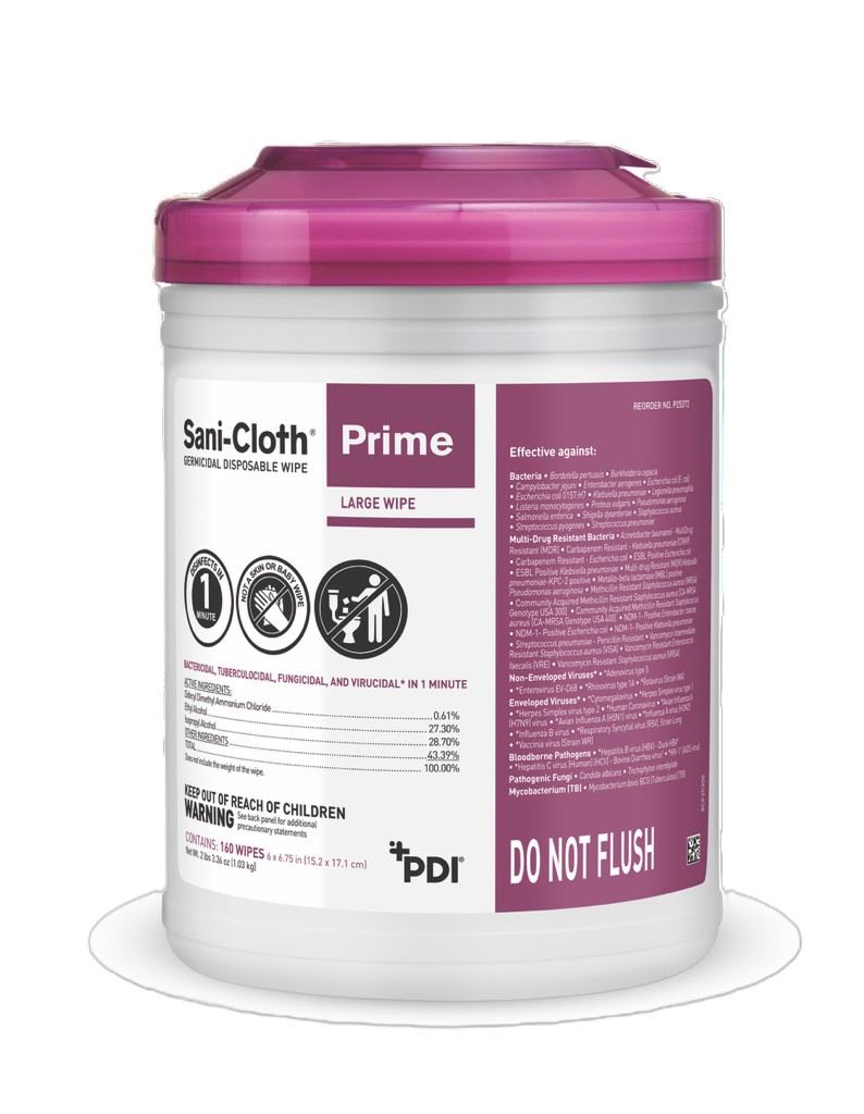 PDI Sani-Cloth Prime Cleaning Wipe, Canister, Large