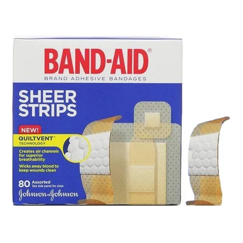 Johnson & Johnson Band-Aid Adhesive Bandage, Sheer Strip, Assorted