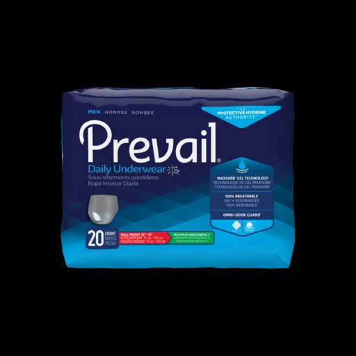 Prevail Underwear For Men Small/Medium 34" - 44", Maximum Absorbency