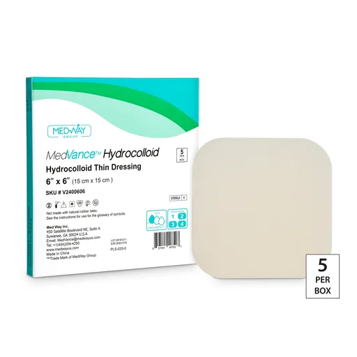 MedVance Thin Hydrocolloid Dressing, 6" x 6"