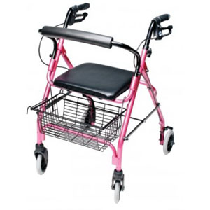 GF Health Products Lumex® Walkabout Lite Four-Wheel Rollator Pink
