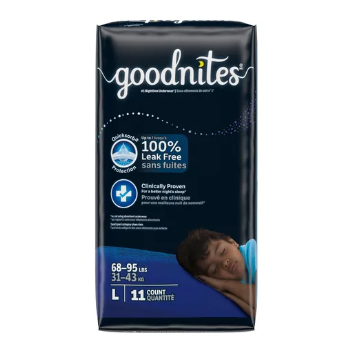 GOODNITES Youth Pants, Large, Boy, Jumbo Pack