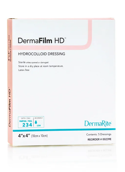 DermaFilm HD Hydrocolloid Dressing 4" x 4"