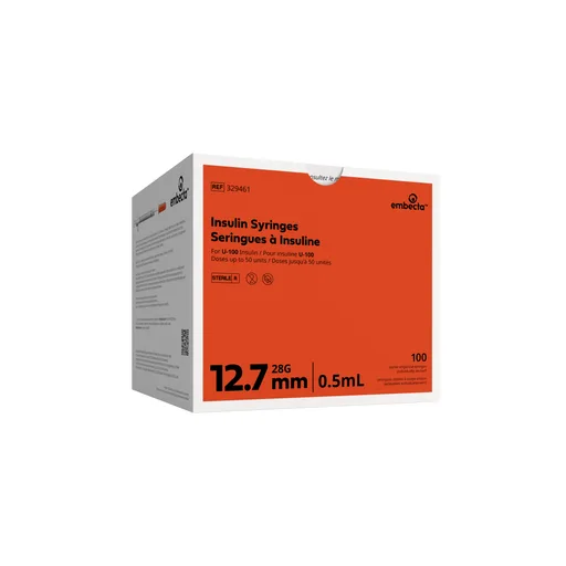Lo-Dose™ U-100 Insulin Syringe with Needle, 28G x 1/2"