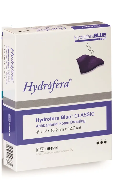 Hydrofera Blue Classic Foam Dressing, No Border, 4" x 5"