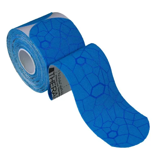 Hygenic TheraBand Kinesiology Tape, Pre-Cut Roll, 2" x 16.4" Blue/Blue