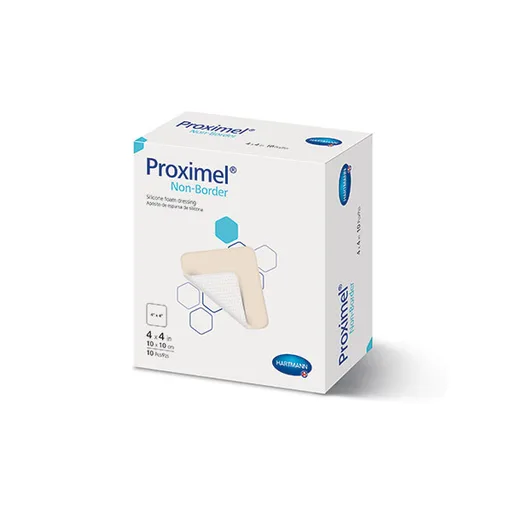 Proximel Silicone Foam Dressing with No Border, 4" x 8"