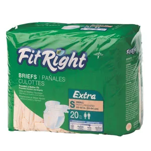 FitRight Extra Cloth-Like Brief, Small (20" to 33")