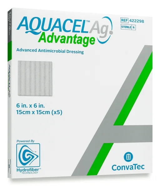ConvaTec AQUACEL Ag Advantage Dressing, 6" x 6"