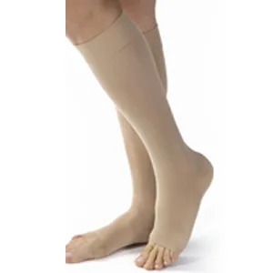 BSN Jobst® Women's Opaque Knee-High Moderate Compression Stockings, Open Toe, XL, Natural