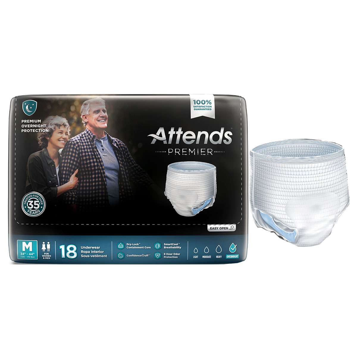 Attends Premier Underwear, Medium, 34" to 44"