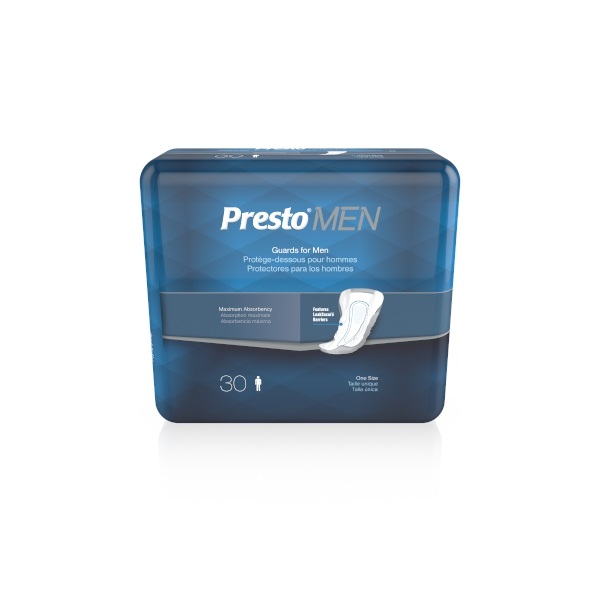 Presto® Guards Maximum Absorbency Incontinence Pad for Men, 12"