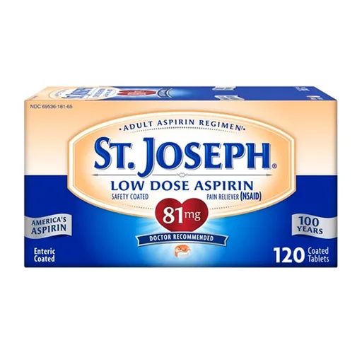 St. Joseph Low Dose Enteric Safety Coated Aspirin, 81 mg, 120 ct.