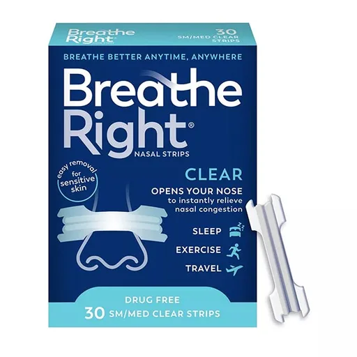Breathe Right Clear Strips SM/MED 30 ct.