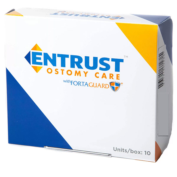 Entrust Drainable Pouch, Transparent, Standard Wear, with Velcro Closure, 12", Pre-cut 1-3/4”