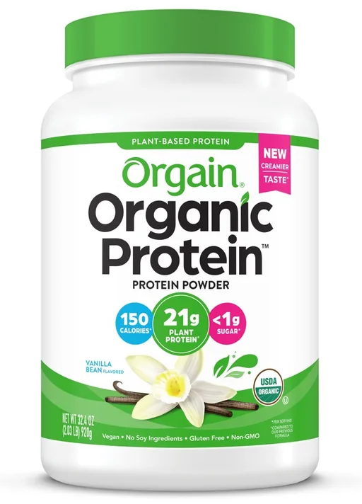 Orgain Plant Based Organic Protein Powder, Sweet Vanilla Bean