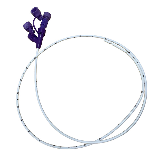 Vesco Medical 16 Fr, 36" Nasogastric Feeding Tube, Polyurethane, Dual ENFit Port, with Stylet
