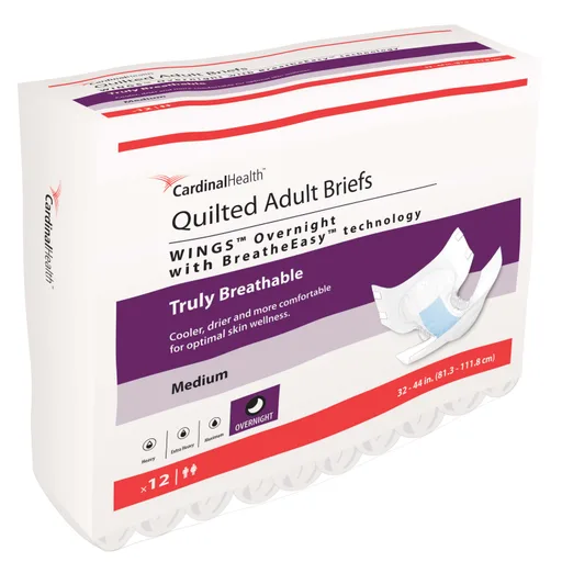 Cardinal Health Quilted Adult Briefs Wings™ Overnight - Medium