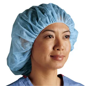 Cardinal Health Comfort Bouffant Head Cover Large, 24" Blue