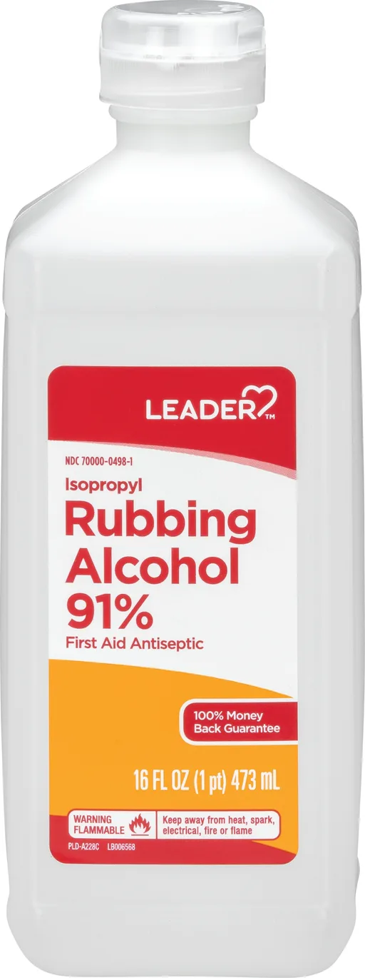 Leader Isopropyl Alcohol 91% Liquid, 16 oz