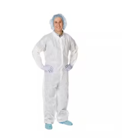 Cardinal Health Staff Coveralls, Fluid-Resistant, Universal, White